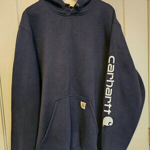Big & Tall Carhartt Navy Blue Hoodie 2xlt